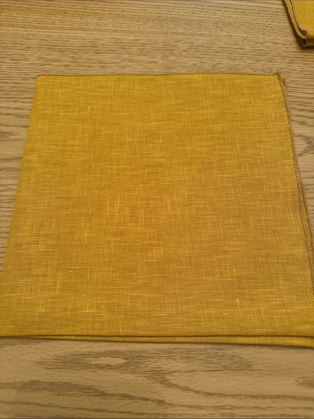 Vintage Golden Mustard Yellow Linen Napkins-set of 13